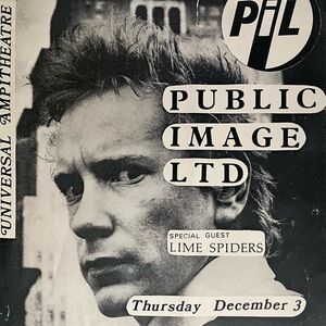 PUBLIC IMAGE LTD Vintage 1987 POST-PUNK BAND Flyer / JOHNNY ROTTEN ‘Sex Pistols’